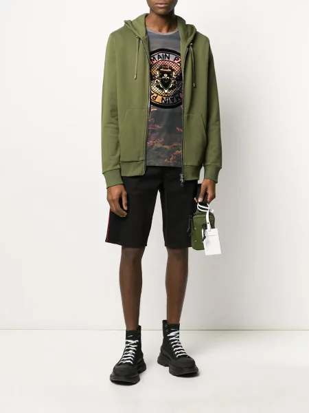 Hanorac cu glugă Balmain cu autograf verde