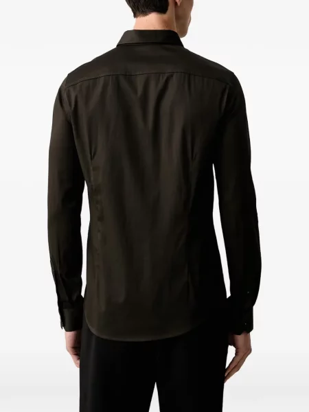 Cămașă Armani Exchange cu broderie maro