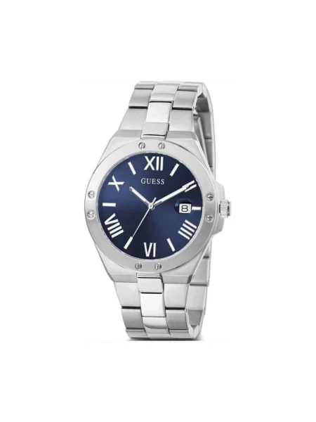 Lniany zegarek Guess szary