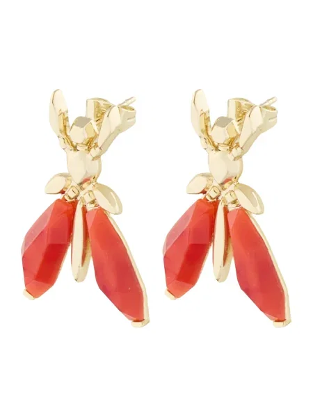 PATRIZIA PEPE Uhani ORECCHINI zlata / rdeča oranžna