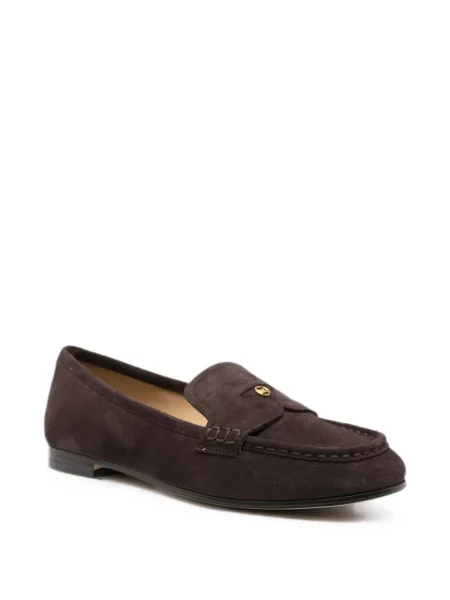 Pantofi cu toc Michael Michael Kors din piele de căprioară cu imagine cu decolteu în V negru