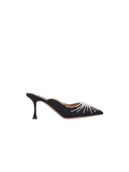 Klapki mules Aquazzura skórzane czarne