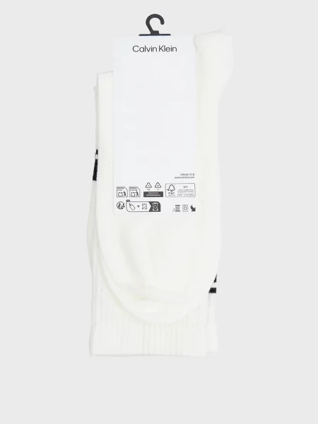 Носки Calvin Klein в полоску с автографом белые