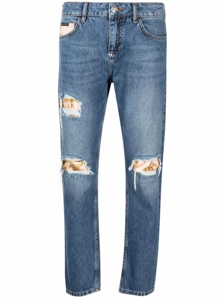 Blugi drepți Philipp Plein albastru