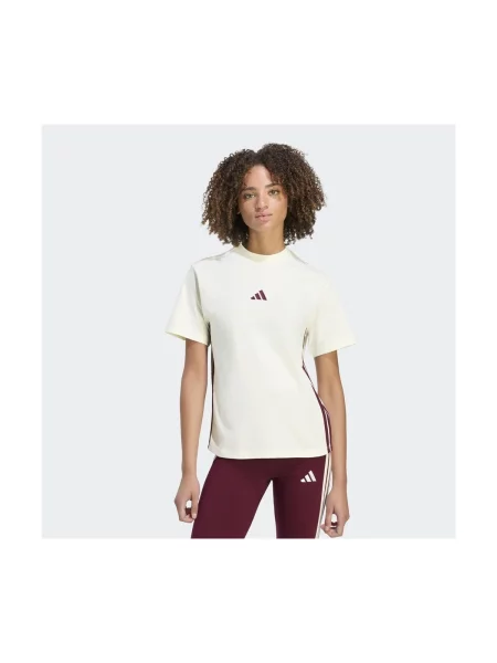 ADIDAS SPORTSWEAR Funkcionális felső Essentials elefántcsont / burgundi vörös fehér