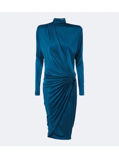 Rochie midi Balmain din jerseu albastru