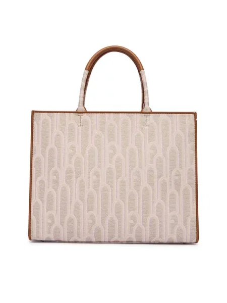 Geantă shopper Furla din piele bej