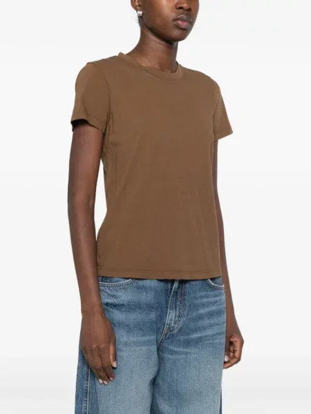 Scurt tricou James Perse cu decolteu rotund maro