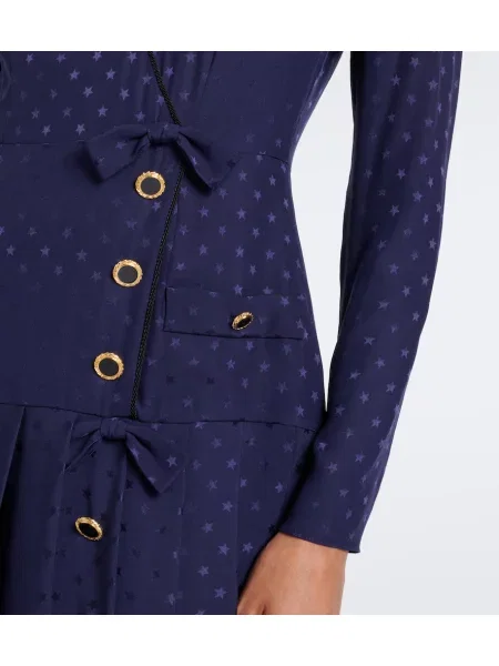 Rochie midi Alessandra Rich de mătase albastru