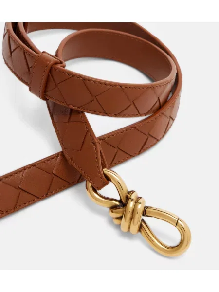 Cu centură curea Bottega Veneta din piele maro
