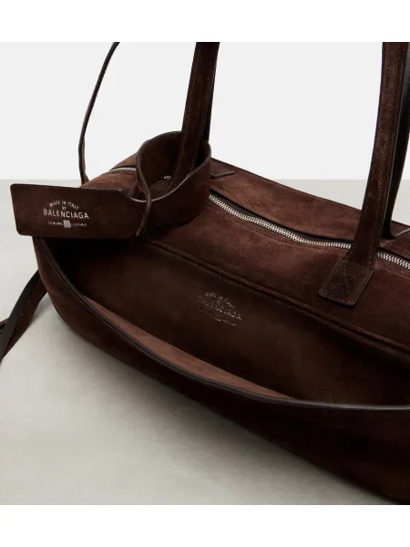 Torbica Balenciaga iz semiša rjava