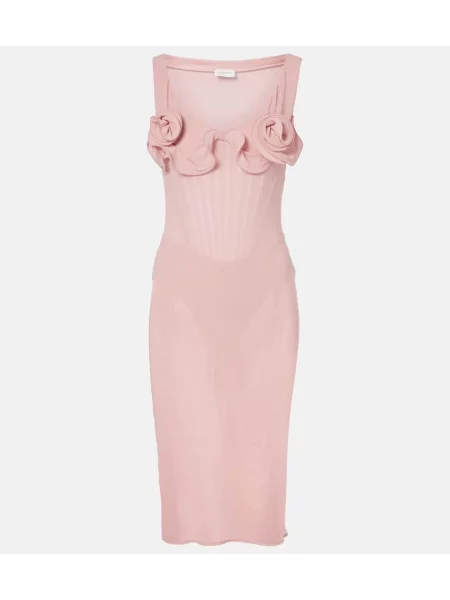 Rochie Magda Butrym de mătase cu model floral de costum roz