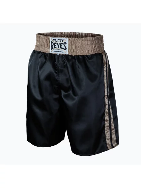 Spodenki bokserskie Cleto Reyes Satin Boxing black/gold czarne
