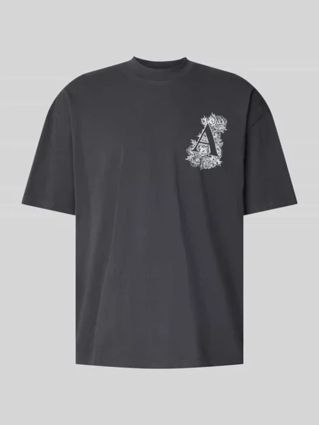 T-shirt o kroju relaxed fit z czystej bawełny model anthos' Allsaints czarna