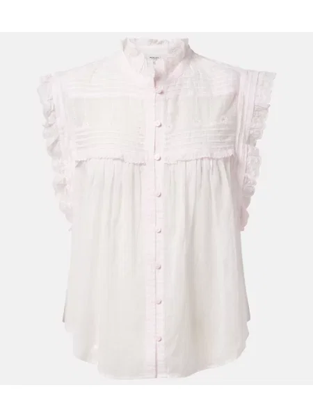 Bluză Marant Etoile cu broderie roz