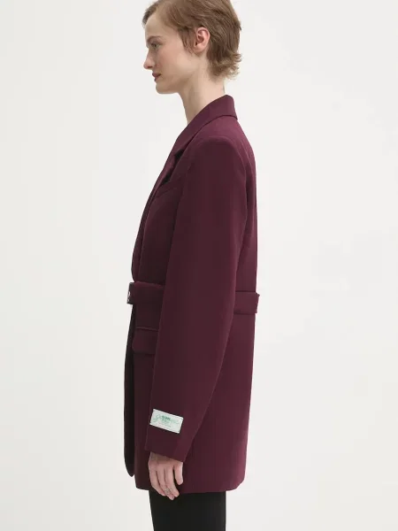 GANNI sacou Future Twill Suiting bordo un singur rand de uni