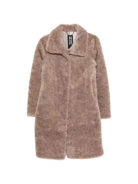 Palton Bomboogie din fleece maro