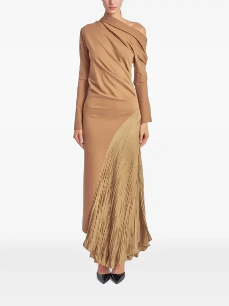 Rochie maxi Irina Schrotter drapată maro