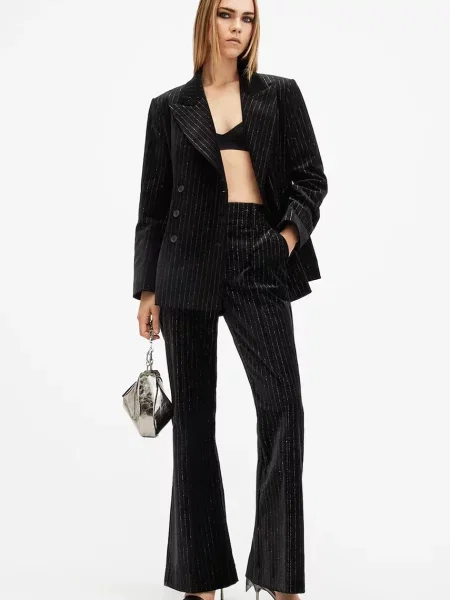 AllSaints pantaloni de SEVENH evazați high waist negru