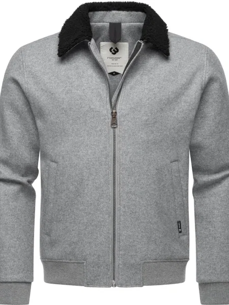 Ragwear Zimska jakna Sivval Felt siva melange crna