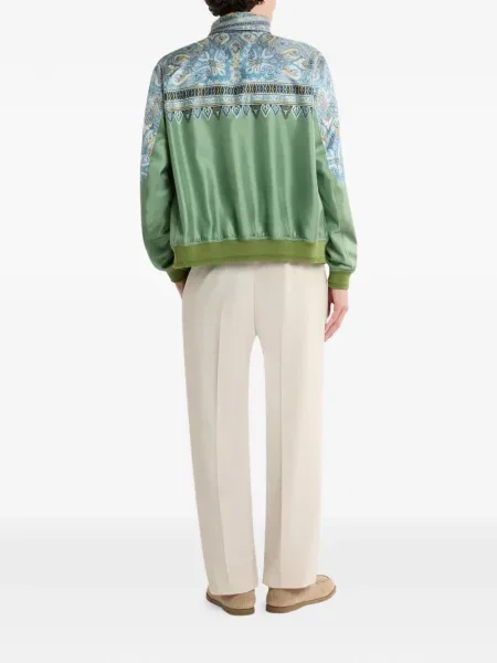 Яке тип бомбър Etro с принт с пейсли десен зелено