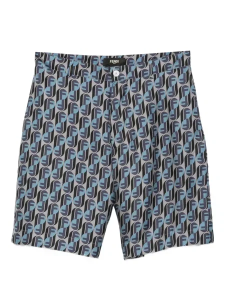 Pantaloni scurți Fendi de mătase cu imagine albastru