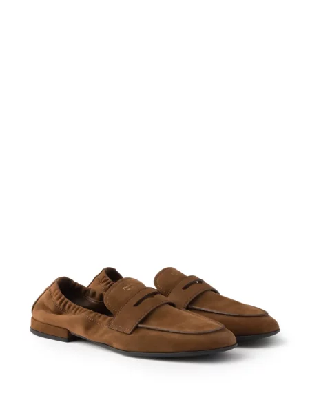Kožne loaferice Prada smeđa