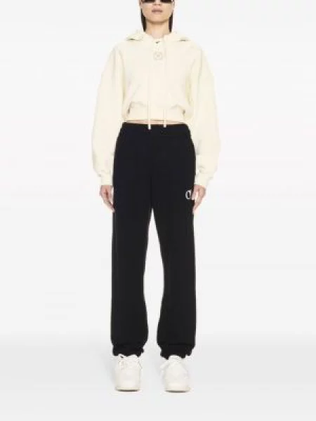 Oříznuté mikina s kapucí Off-white s výšivkou