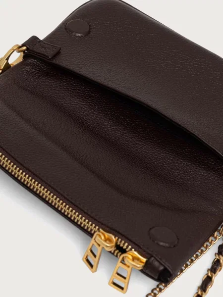 Zadig&Voltaire keresztpántos táska női bőr ROCK NANO GRAINED LEATHER barna