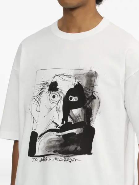 Тениска Comme Des Garçons Homme с принт бяло