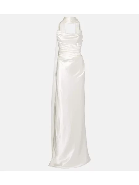 Rochie Vivienne Westwood de mătase drapată alb