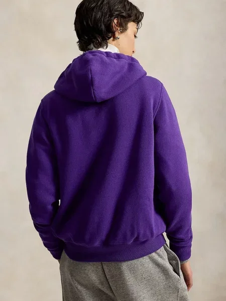 Суичър с качулка Polo Ralph Lauren с качулка виолетово