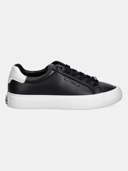 Usnjene superge Calvin Klein LACE-UP SNEAKER LTH CK črna