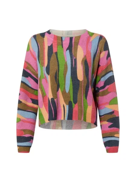 Nümph sweter z dzianiny z zawartością wełny Nuamara Kobiety różowy|wielokolorowy wzorzysty S różowy