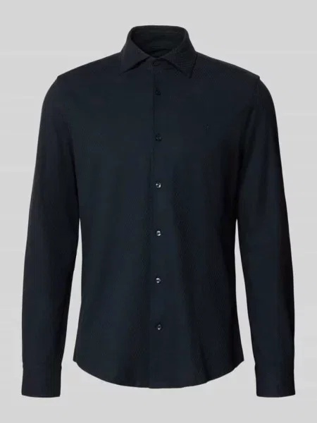 Koszula biznesowa o kroju slim fit z kołnierzykiem typu cutaway model Phil' Joop! Collection granatowa