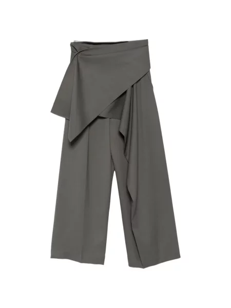 Pantaloni Issey Miyake asimetrice drapate gri