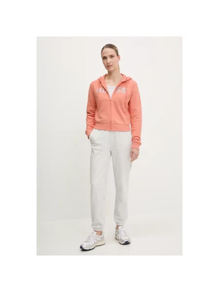 Bluza z kapturem Guess pomarańczowa