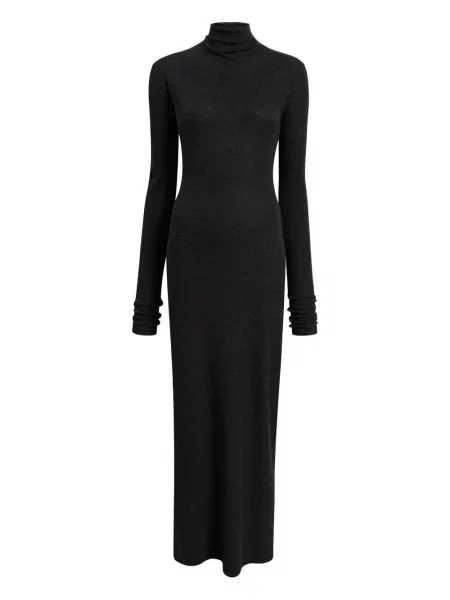 Rochie maxi Khaite lungă de costum gri