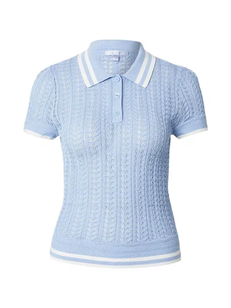 GUESS Pulover VIENNA svetlo modra / naravno bela