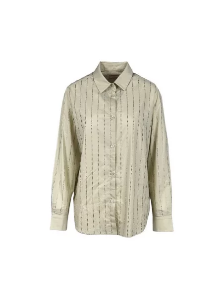 Koszula Mc2 Saint Barth w paski z kamieniami beżowa