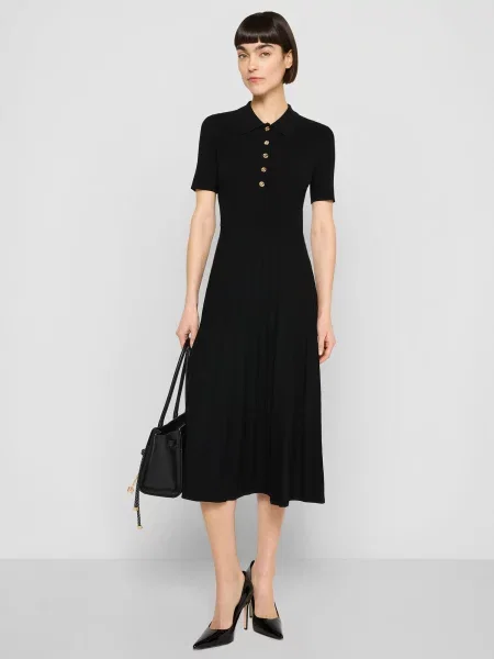 MICHAEL Michael Kors Pletené šaty FIT N FLARE' čierna