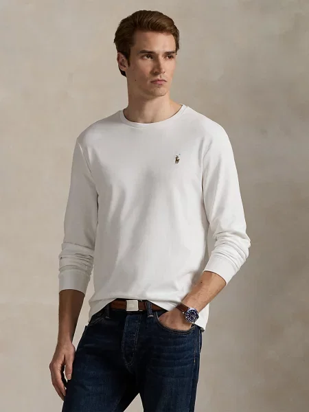 Polo Ralph Lauren Majica z dolgimi rokavi bela