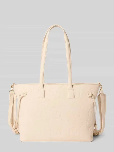 Torba shopper z regulowanym paskiem na ramię model ‘SAMBA’ Valentino By Mario Valentino beżowa