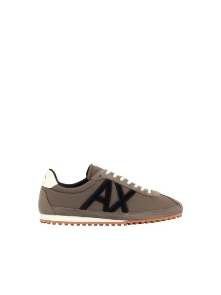 Sneakersy Armani Exchange zamszowe z logo brązowe