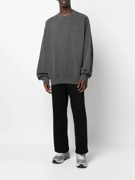 Džemperis be gobtuvo Carhartt Wip apvaliu kaklu pilka