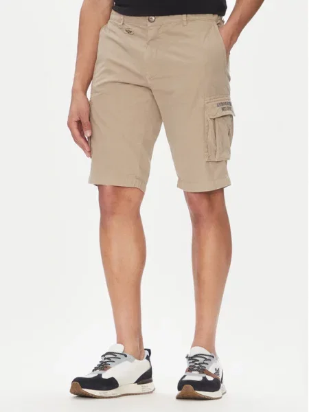 Aeronautica Militare Šortky z materiálu béžová