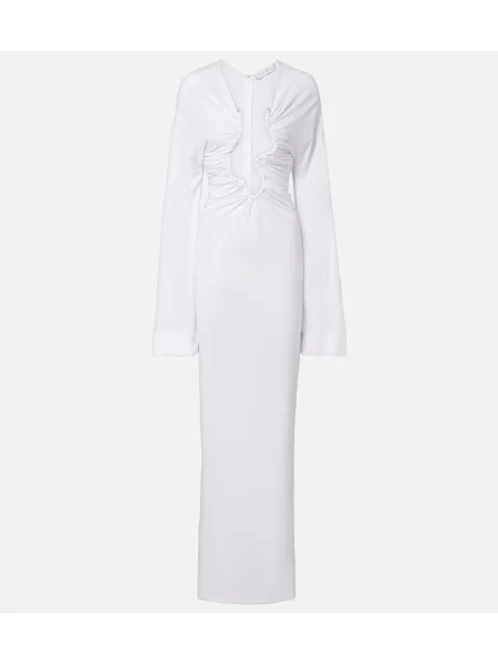 Rochie maxi Christopher Esber cu volane alb