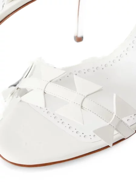 Sandale Manolo Blahnik cu funde alb