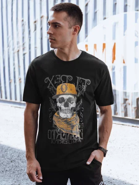 T-shirt z nadrukiem Dstreet czarny