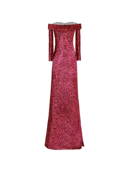 Sukienka maxi Gemy Maalouf z koralikami różowa